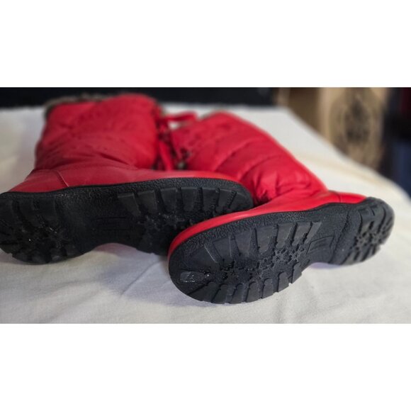 Womens Chromatics By Totes Red Faux Fur Lined Winter Boots Size 10W - Picture 9 of 10